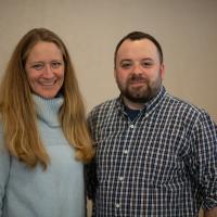 Dr. Jennifer DiGrazia and Joe Courchesne, from the Western Massachusetts Writing Project. They stand side by side and smile. 